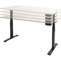 Schaffenburg Dextro plus zit/sta 180x80cm, electrisch hoogte verstelbare werkplek, T-poot frame. Frame kleur zwart (RAL9005) en blad Schaduw Zwart.