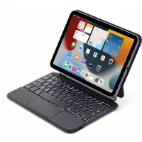 IPS Toetsenbord Hoes Geschikt Voor Apple iPad Mini 7 (2024) 8.3 Inch - Bluetooth Magnetisch Keyboard Case - met Touchpad Muis en Verlichting - QWERTY - Zwart
