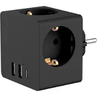 Accezz PowerCube | 6-in-1 - 1x USB-C + 2x USB-A + 3x stopcontact - 4000 watt - Zwart