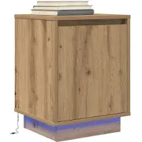 vidaXL Nachtkastje met LED-verlichting 38x34x50 cm artisanaal eiken