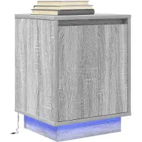 vidaXL Nachtkastje met LED-verlichting 38x34x50 cm grijs sonoma