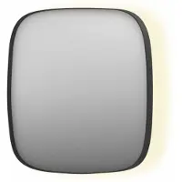 Ink Spiegel sp30 40x4x40 cm incl. Indirect led-verlichting rondom en spiegelverwarming mat zwart
