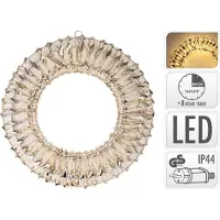 Nampook Kerstkrans met verlichting | ijzer | op stekker | goud | 20 cm