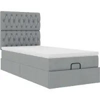 vidaXL Ottoman bed met matras 90x190cm stof lichtgrijs