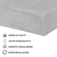 Husch - Teddy Fleece Hoeslaken - 160x200 - Grijs