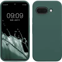 Kwmobile telefoonhoesje geschikt voor Google Pixel 9a - Hoesje met siliconen coating - Smartphone case in dennengroen