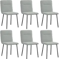 vidaXL Eetkamerstoelen 6 st fluweel lichtgrijs