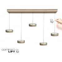 Freelight Modern Scandinavisch hanglamp Alieno 5-lichts balk crème