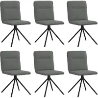 vidaXL Eetkamerstoelen 6 st stof donkergrijs