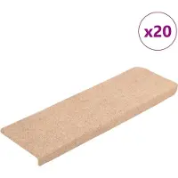 vidaXL Trapmatten Zelfklevend 20 stuks 65x21x4 cm lichtbruin Rechthoekige Rand