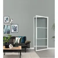 Barnwoodweb Witte Stalen Deur met Glas - 3 vaks