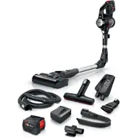 Bosch BSS715FRSH steelstofzuiger & elektrische bezem 2-in-1-steelstofzuiger Batterij/Accu Droog Zakloos 0,3 l Zwart, Zilver 5 Ah