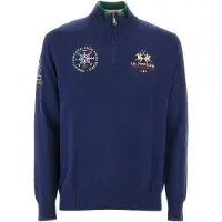 La Martina Trui donkerblauw / geel / groen / rood