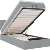 vidaXL Ottoman bed met matras 90x190cm stof lichtgrijs