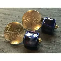 Vibe - Christiane - oorbellen - oorsteker - goud - blauw - steen