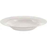 Ambition Aura Gold - Diepe Porseleinen Bord - 23 cm - Witte met Gouden Accenten