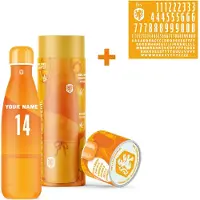 Izy Bottles - KNVB Drinkfles 500 ml inclusief Stickers - Roestvast Staal - Oranje -