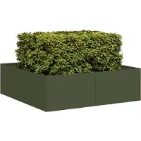 vidaXL Plantenbak 100x100x30 cm staal olijfgroen