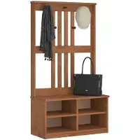 vidaXL Kapstok SANDNES 87x40x159,5 cm massief grenenhout