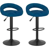 vidaXL Barkrukken 2 st fluweel blauw