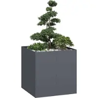 vidaXL Plantenbak 80x80x80 cm staal antracietkleurig