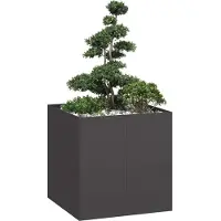 vidaXL Plantenbak 80x80x80 cm staal zwart