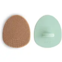 Mushie Cradle Cap Brush 2-Pack | Natural / Cambridge Blue