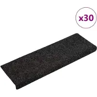 vidaXL Trapmatten Zelfklevend 30 stuks 65x21x4 cm Zwart Rechthoekige Rand
