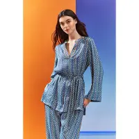 Lk bennett Lucia - Robe Navy Multicolor Maat: L | Badjassen Outlet | Dames | Blauw