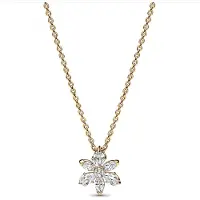 Pandora Kettingen - 14k Gold-plated neklace withcubic zirconia in gold
