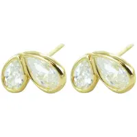 New Bling 9NBSAM-G190081 Gouden Oorknopjes - Dames - Vlinder - Vleugel - Zirkonia - 7,3 x 4,3 mm - 14 Karaat - Goud