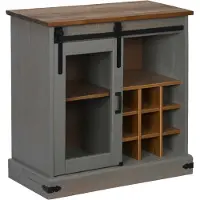 vidaXL Dressoir HALDEN met schuifdeur 80x40x80 cm massief hout grijs