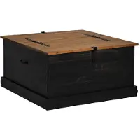 vidaXL Opbergkist HALDEN zwart 91x91x47 cm massief grenenhout