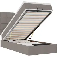 vidaXL Ottoman bed met matras en LED's 90x190cm stof taupe