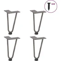 vidaXL Haarnadelpoten voor Salontafel 4 st 20 cm massief staal naturel