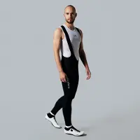 Acelera Intermediate Fietsbroek Lang heren met Zeem en Bretels - Thermo Lange Wielerbroek - Winter Fietsbroek Lang - Zwart - Maat XS