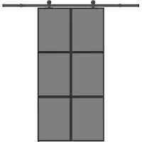 vidaXL Schuifdeur met beslag 102,5x205 cm gehard glas en aluminium