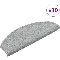 vidaXL Trapmatten 30 st 65x24x4 cm lichtgrijs halfrond groot