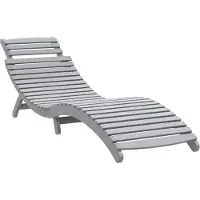 vidaXL Ligbed 184x55x64 cm massief acaciahout grijs