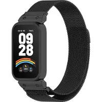 Strap-it Milanese band / Milanees bandje met magneetsluiting - geschikt voor de Xiaomi Smart Band 9 Active (zwart)