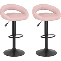 vidaXL Barkrukken 2 st fluweel roze