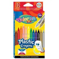 COLORINO Uitwisbare Plastic Kleurpotloden 12 Kleuren + Gom
