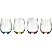 Riedel Tumbler Glas optical Happy O - Ribbel - 337 ml - 4 stuks