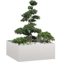vidaXL Plantenbak 100x100x40 cm roestvrij staal
