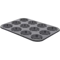 De Buyer Taartjes-bakvorm, voor 12 taartjes, staal,