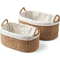 Humdakin Wasmand Laundry Wicker Set Organic Cotton Lining (Set van 2)