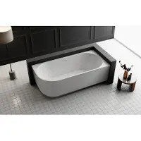 ZEZA Pure half vrijstaand hoekbad - rechts - 170x80x58cm - acryl - mat wit TW-7313R-MW-170