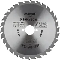 Wolfcraft Handcirkelzaagblad | HM | 30 Zähne | Ø200mm | 1 stuk - 6379000