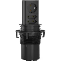 Bachmann ELEVATOR 1x CEE 7/7 2x Euro, zwart, 2 m