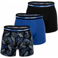 Happy Shorts 3-pack boxershorts heren hawaii zwart/blauw